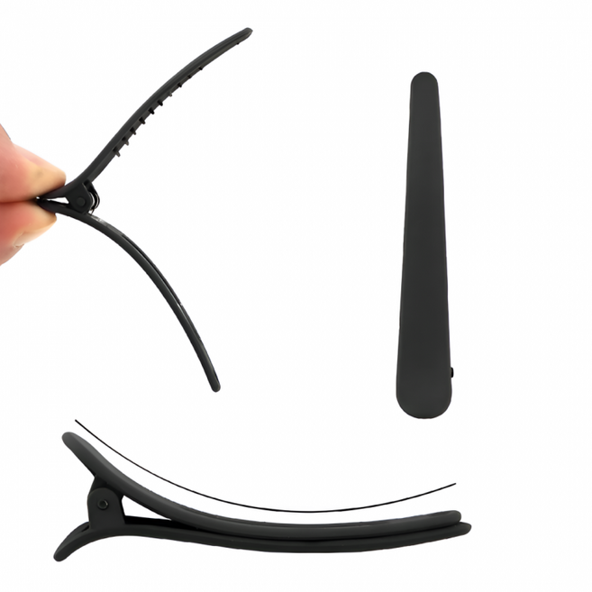 (10개) 대형 긴 일자형 헤어클립 블랙 스타일링 헤어핀