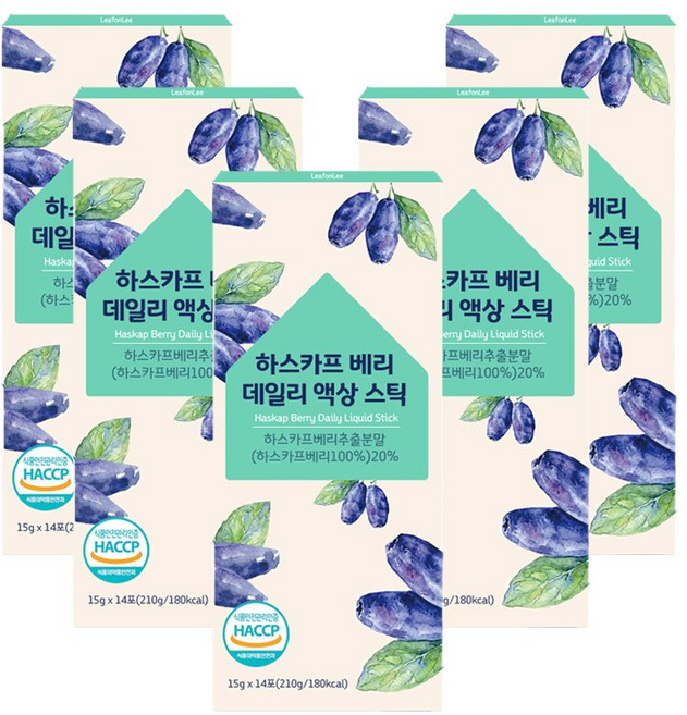 하스카프 베리 즙 액상 스틱 주스 고농축 안토시아닌, 5개, 210g