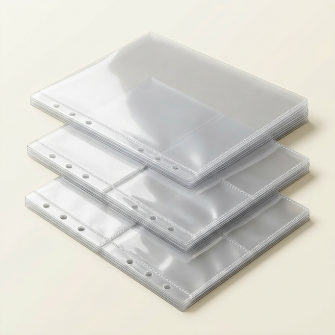 6공 다이어리 포카 바인더 속지 10매 3종 세트 [A5 1칸 2칸 4칸 1포켓 2포켓 4포켓], 1세트, 1칸10p+2칸10p+4칸10p