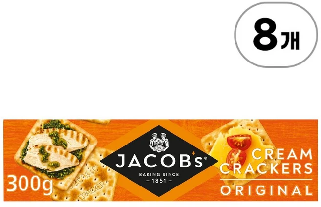 제이콥스 오리지널 크림 크래커 Jacob's Original Cream Crackers 300g, 8개 - 쿠팡