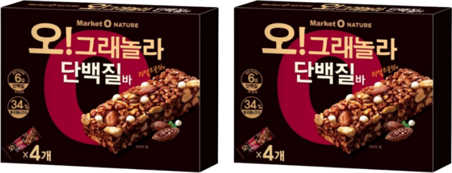 오리온 오 그래놀라 단백질바, 160g, 2개