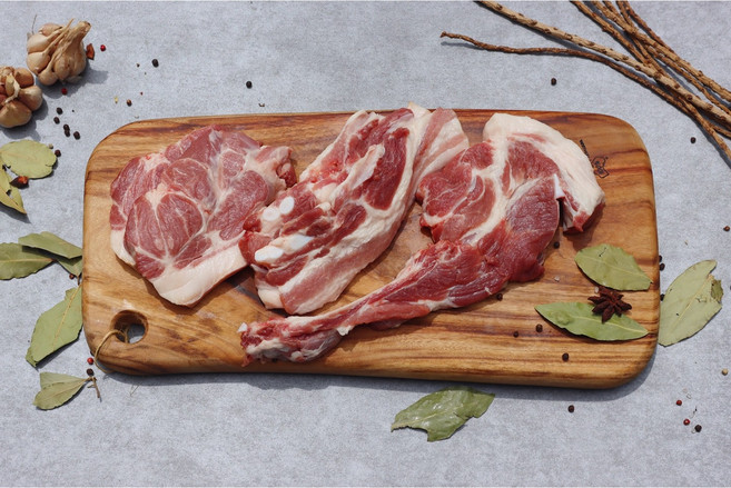 올밋 제주백돼지 캠핑고기 캠핑 돈마호크 바베큐세트D 숄더랙1ea+오겹살300g+미목살300g (2-3인 기준), 기본포장, 멜젓.쌈야채추가, 1개