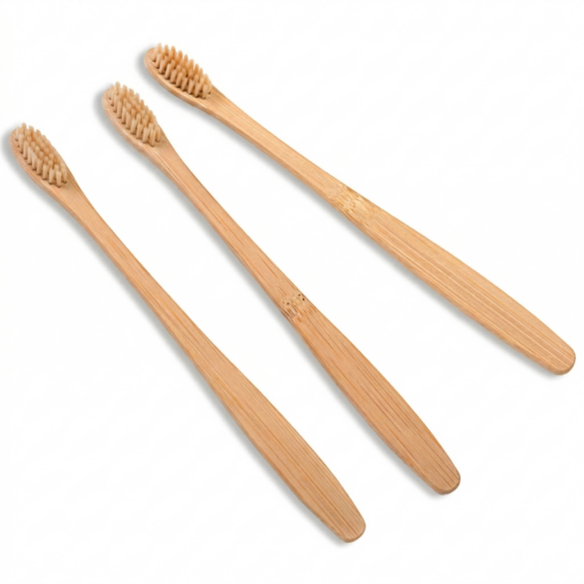 이븐스 자연으로 대나무 칫솔 제로웨이스트 공용, 대나무 누렁이, 1세트, 10개입