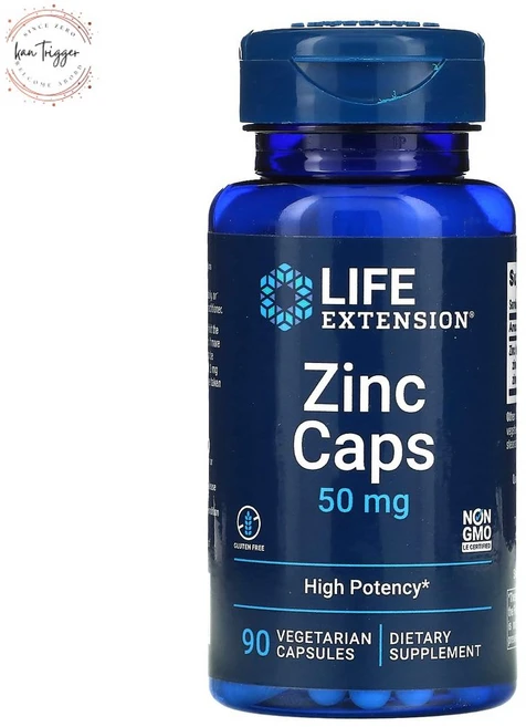 라이프 익스텐션 아연 캡슐 고효능 50mg 베지 캡슐 90정 X2팩, 2개 - 쿠팡