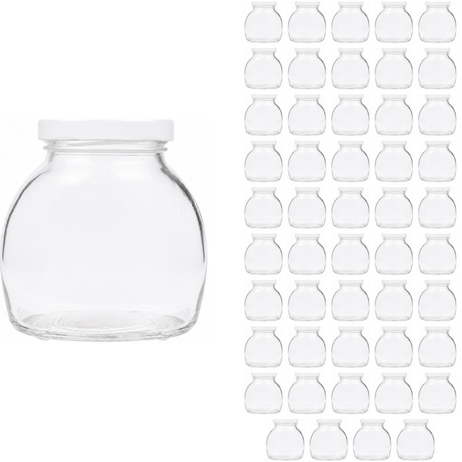 공병상회 다용도 유리병 시리즈 + 러그캡/화이트, 50개, 250ml