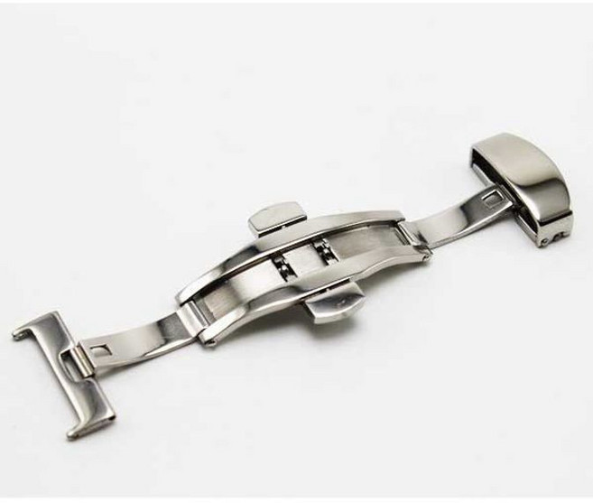 가죽시계전용 스테인레스 원터치 자동 디버클 실버