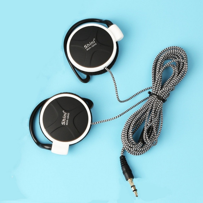 런닝머신 오픈에어 유선 이어폰 헤드폰 AUX타입 귀걸이형 가벼운 스파크제로 2m 선이 긴 이어폰 스펀지 스폰지 전기리스 달리기 런닝 러너 헬스장 피트니스 다이어트 MDR-Q940, 화이트