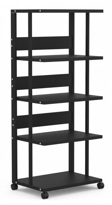 오디오 수납장 이동식 앰프 철제 랙 홈시어터 선반 CD 캐비닛 콘솔 다이 거치대, 블랙 5단