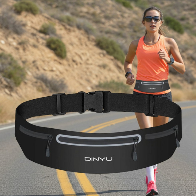 어프레이드 고급형 초경량 방수 러닝벨트 런닝가방 힙색 마라톤백, 1개, 블랙