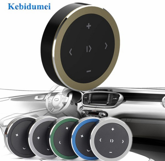 Kebidumei 무선 블루투스 미디어 버튼 원격 Selfie 제어 시작 Siri 자동차 오토바이 스티어링 휠 음악 For, black, 01 black