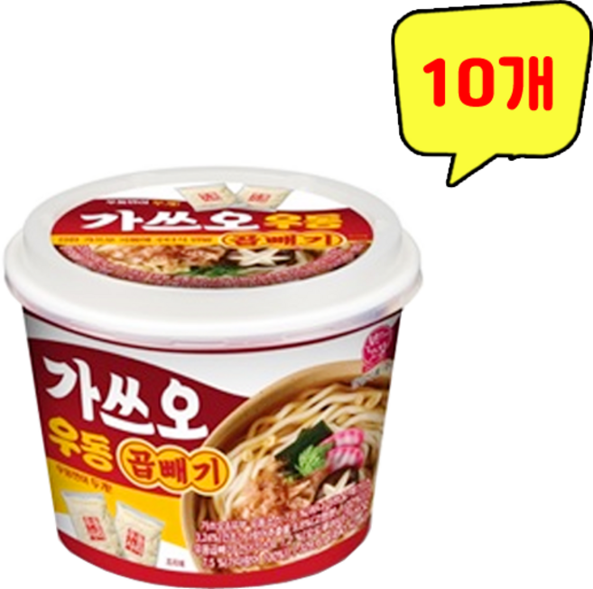 한일 본고장 가쓰오우동 곱빼기 큰컵, 10개, 329.6g