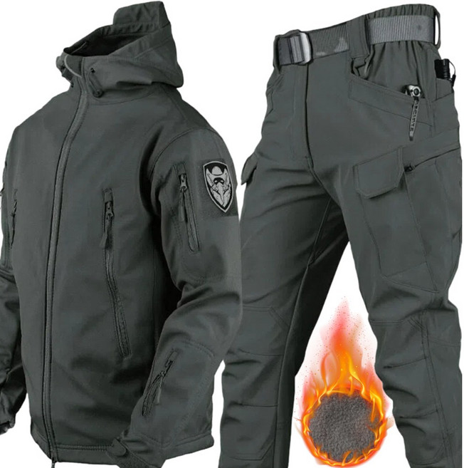 Yumico 남성 겨울 야외작업 방수 방한복 세트 배달 낚씨 겨울점퍼 빅사이즈 냉동창고 택배 근무복 남자 따뜻한 패딩 보온 기모 후드 바람막이 바지세트