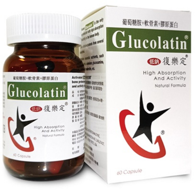 杏懋 Glucolatin 復樂定膠囊, 1個, 200錠/瓶, 200錠/瓶