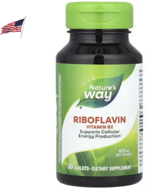 네이처스웨이 비타민B2 리보플라빈 400mg 30정 활성비타민, 1개 - 쿠팡