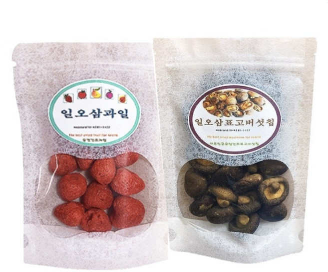 딸기칩60g+표고버섯칩70g, 2개, 60g