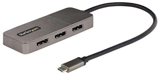 StarTech.com USB-C to 듀얼 디스플레이 포트 1.4 어댑터 USB 타입-C 멀티리티 모니터 MST 허브 5K 60Hz DP 노트북 익스텐더/스플리터 HDR, 3x DP 1.4, 1) 3x DP 1.4, 3x DP 1.4StarTech.com StarTec