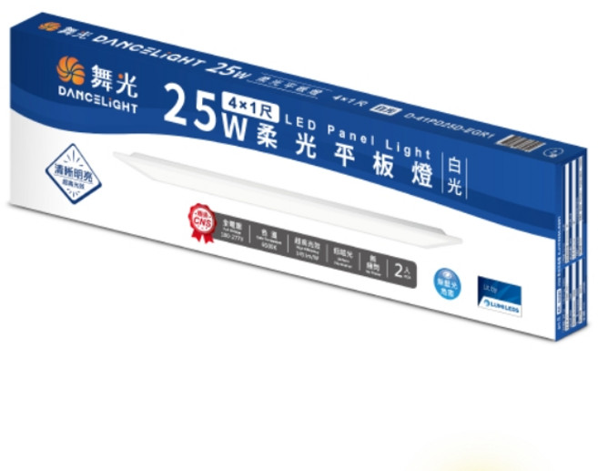 舞光 Dancelight 25W 柔光平板燈 長度1213mm 寬度303mm 高度32mm, 白光, 2入