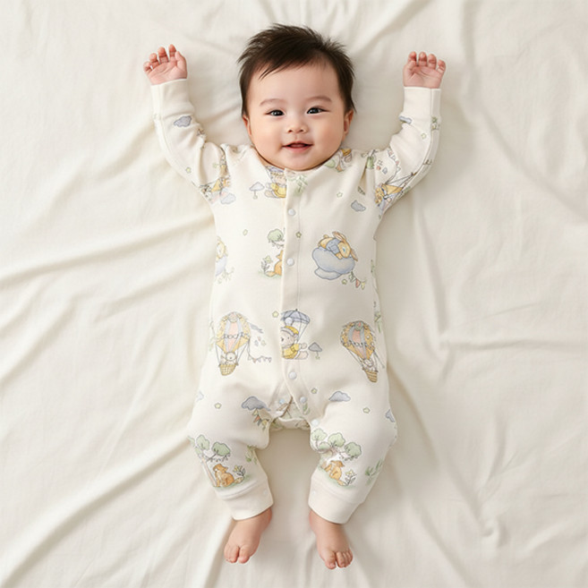 몽실이 뽀송 긴팔실내우주복 유아용 아기 외출복 돌선물 백일선물