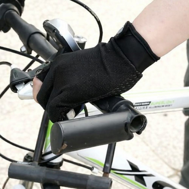 마니모아 논슬립 신축성 메쉬 자전거 장갑, 1개, 블랙