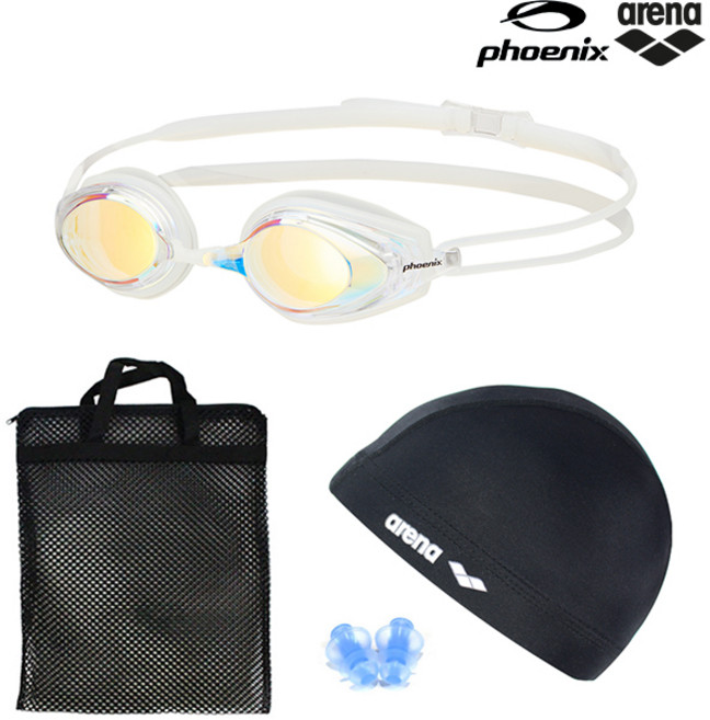 피닉스 PN-802M 레이싱용 미러수경 물안경 4종세트, PN-802M(클리어), 1개