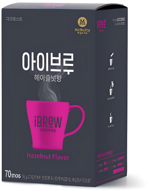 아이브루 헤이즐넛향 원두커피믹스, 1g, 70개입, 1개
