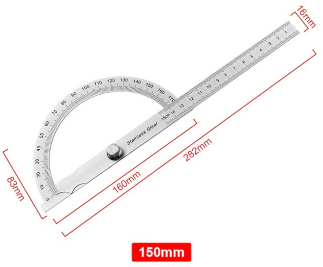 스틸 각도계 고니오미터 Goniometer 임상용 고니오메타 150mm, 1개
