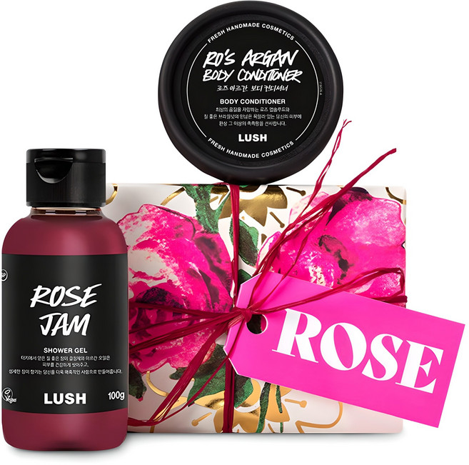 러쉬 로즈 보디 컨디셔너 + 샤워젤 바디케어 기프트 세트, 1세트