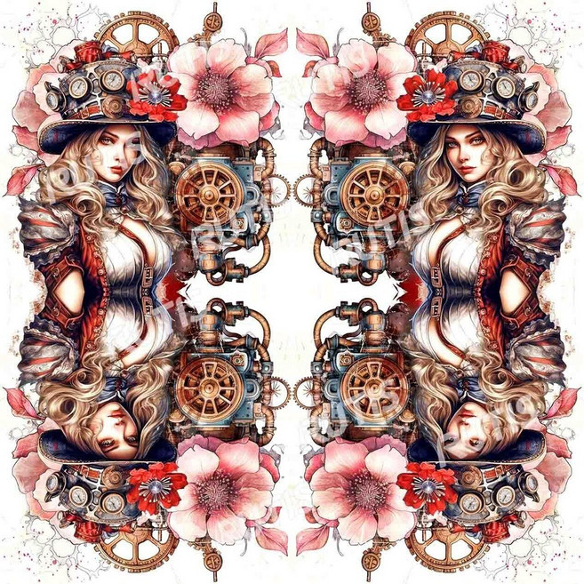 TS 人物主題蝶谷巴特餐巾紙 Decoupage napkins 多款圖案可選 提升用餐質感, 1個, 33x33 四格圖