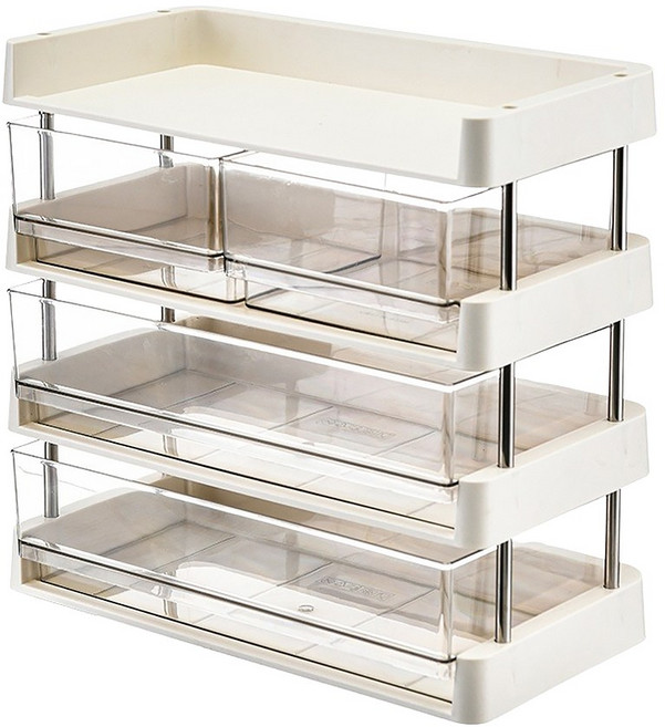 로이라이프 티백 커피캡슐보관 수납함 4단형 32.3 x 17 x 31 cm, 혼합색상, 1개