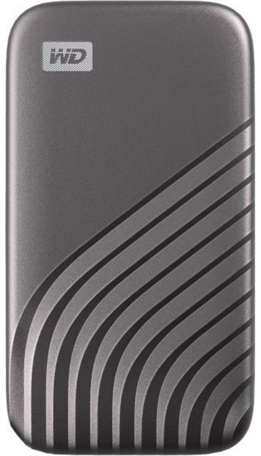 Western Digital 500GB My Passport SSD 휴대용 외장 솔리드 스테이트 드라이브 회색 견고하고 이글거리는 빠른 속도 하드웨어 암호화를 통한 암호 보호, 1TB, Gray