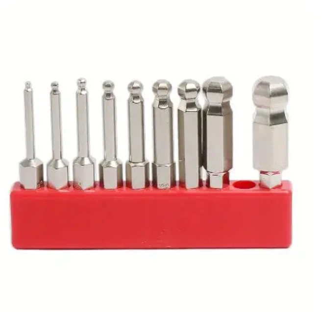 9pcs 육각 드라이버 비트 마그네틱 볼 헤드 1/4 인치 부식 방지 50/100mm, [03] 50mm
