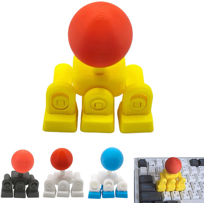 키보드조이스틱 오락실조이스틱 컨트롤러, 옐로우 레드, 1개, Zeekr