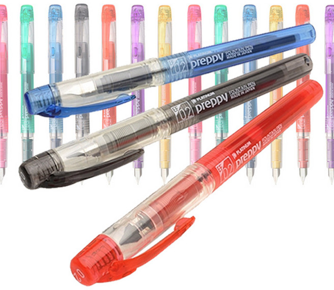 플래티넘 프레피 만년필 EF(0.2mm) / F(0.3mm) / M(0.5mm) 고급볼펜 잉크 볼펜 펜 / 리필 카트리지, 블랙, 프레피만년필