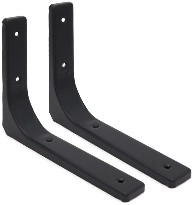 아이베란다 엠보 L형 선반 받침대 브라켓 선반대, 2개, 블랙 200mm