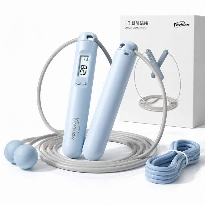 KD magic 스마트 줄넘기 2in1 줄없는 카운팅 실내 홈트, 1개, 푸른 색