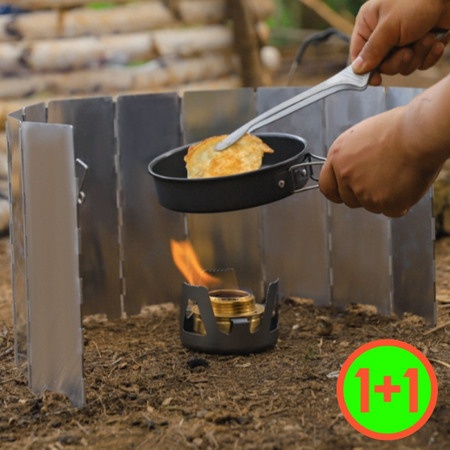 아즈템 1+1 휴대용 캠핑 버너 바람막이 10단 (파우치 제공), 2개, 실버(1+1)