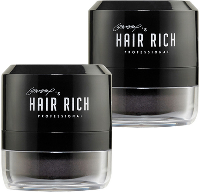 박명수흑채 박명수헤어리치 헤어파우더15g+사은품 퍼프흑채 헤어쿠션~, 흑색, 2개