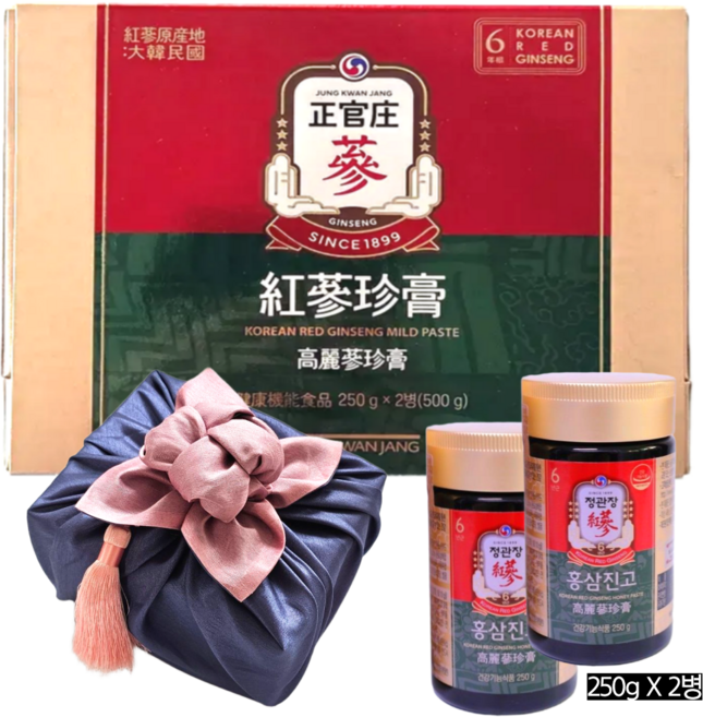정관장 홍삼진고 액기스 백화점 보자기 포장 선물세트, 500g, 1세트