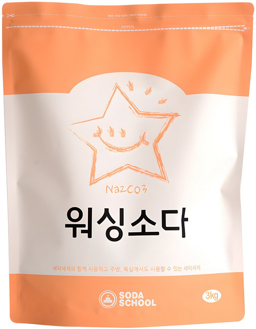 소다스쿨 워싱소다 세탁세제, 3kg, 1개