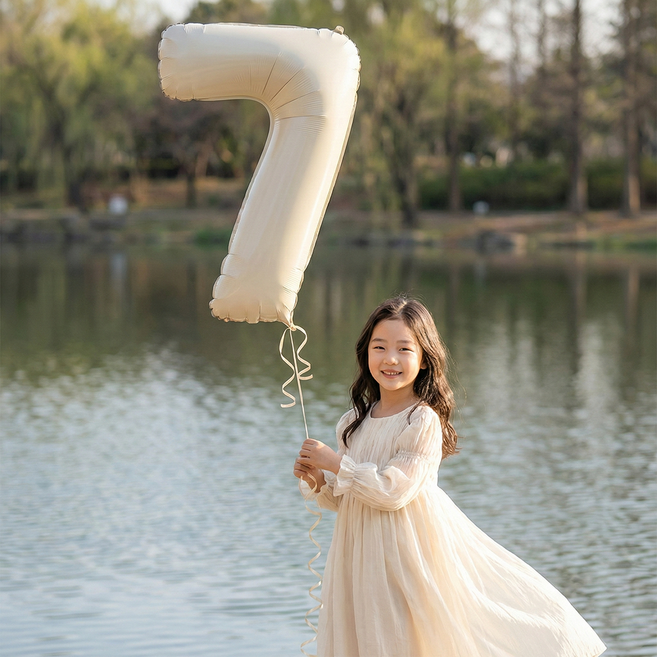 이벤트홀릭 헬륨 완제품 초대형 숫자풍선 40인치, 1개, 크림 7