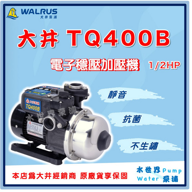 WALRUS 大井 電子穩壓加壓機 TQ400B, 1個