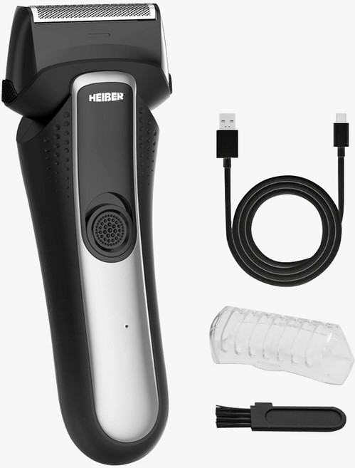 헤이슨 더블온 남자 전기 면도기 일자형 생활방수 충전형, 블랙