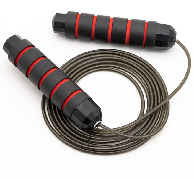 로멜로 논슬립 안꼬이는 와이어 줄넘기 YBZ9989, 레드