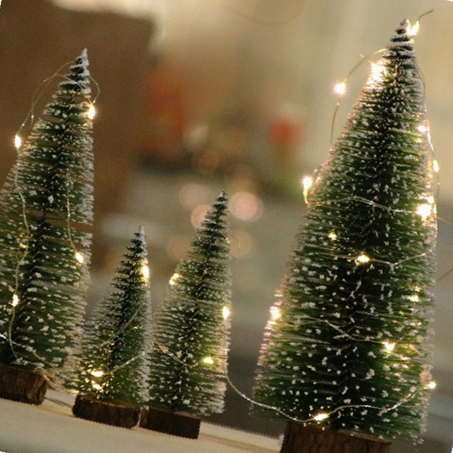 테이블 미니트리 크리스마스 트리 장식 연말 인테리어 감성, 1m흰색등 건전지형(건전지미포함), 1개