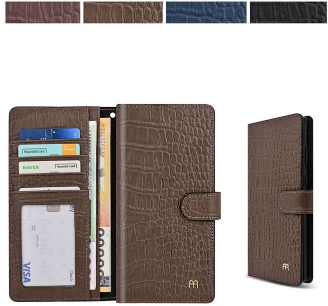 갤럭시 버디3 케이스 A156 천연 소가죽 랏트림이 에이블 (자석형 다이어리) 슬림 카드 지폐 수납 포켓 자석 지갑