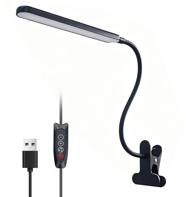 듀플렉스 클립형 LED 데스크 스탠드 H HNMA HN 봄맞이 선물 근로자의 날 하마 독서등 집게 스탠드 스탠드 조명 집게형 스탠드, 검은색