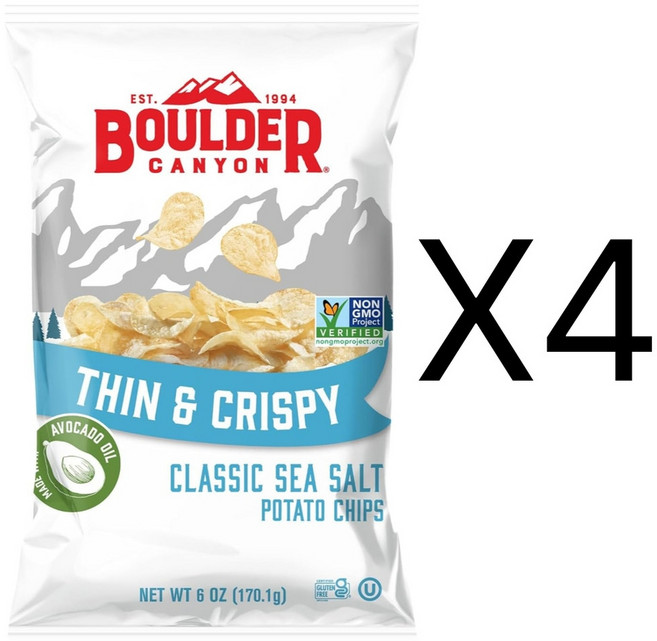 Boulder 볼더 캐니언 씨솔트 크리스피 감자칩 미국 직배송 170g 4개