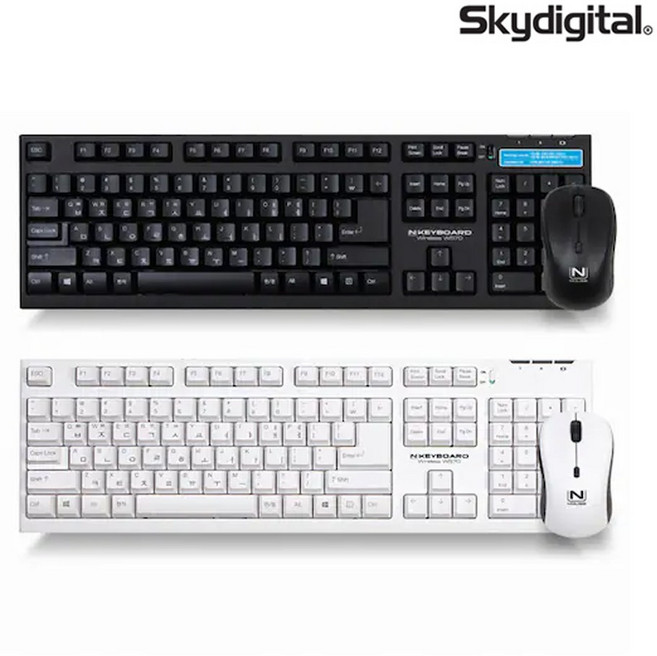 스카이디지탈 무선 키보드 마우스 세트 W570, 블랙, 스카이디지탈 W570