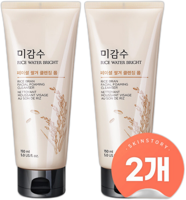 미감수 브라이트 페이셜 쌀겨 클렌징 폼 (1+1), 150ml