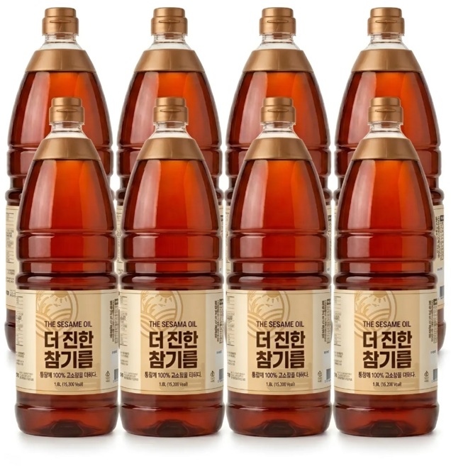 [들녘] 전통압착 더 진한 통참깨100% 참기름, 8개, 1.8L